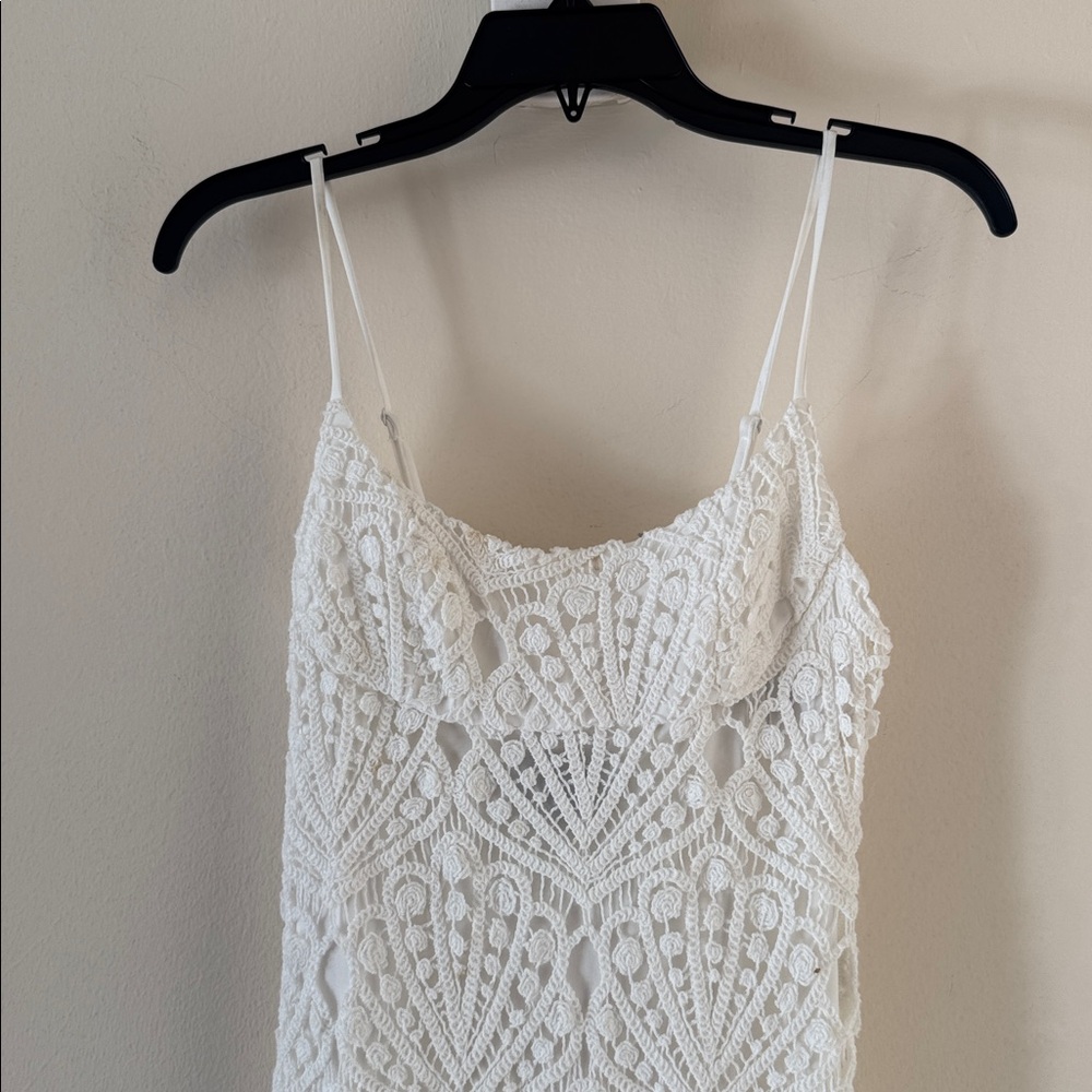 Bardot Andoni White Seashell Crochet Midi Dress, Size 4, $169 - Picture 12 of 14